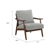Toni Accent Chair- Foam Fill Gray Polyester- Slat Back Dark Brown Wood