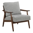 Toni Accent Chair- Foam Fill Gray Polyester- Slat Back Dark Brown Wood