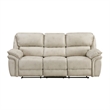 Tony Manual Reclining Sofa- Plush Sand Brown Microfiber and Foam