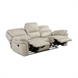 Tony Manual Reclining Sofa- Plush Sand Brown Microfiber and Foam