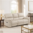 Tony Manual Reclining Sofa- Plush Sand Brown Microfiber and Foam
