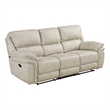 Tony Manual Reclining Sofa- Plush Sand Brown Microfiber and Foam