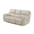 Tony Power Reclining Sofa w USB Ports- Sand Brown Microfiber and Foam