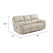 Tony Power Reclining Sofa w USB Ports- Sand Brown Microfiber and Foam