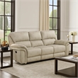 Tony Power Reclining Sofa w USB Ports- Sand Brown Microfiber and Foam