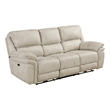 Tony Power Reclining Sofa w USB Ports- Sand Brown Microfiber and Foam