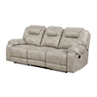 Lily Manual Reclining Sofa- Polished Pewter Gray Microfiber and Foam