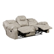 Lily Manual Reclining Sofa- Polished Pewter Gray Microfiber and Foam