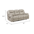 Lily Manual Reclining Sofa- Polished Pewter Gray Microfiber and Foam
