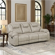 Lily Manual Reclining Sofa- Polished Pewter Gray Microfiber and Foam