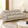 Lily Manual Reclining Sofa- Polished Pewter Gray Microfiber and Foam