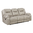 Lily Manual Reclining Sofa- Polished Pewter Gray Microfiber and Foam