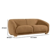 Oliver Loveseat with Round Sloped Arms- Soft Brown Boucle 68 Inch