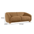Oliver Sofa with Round Back Sloped Arms- Soft Brown Boucle 88 Inch