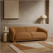 Oliver Sofa with Round Back Sloped Arms- Soft Brown Boucle 88 Inch