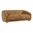 Oliver Sofa with Round Back Sloped Arms- Soft Brown Boucle 88 Inch