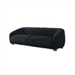 Oliver Loveseat with Round Sloped Arms- Soft Black Chenille 68 Inch