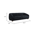 Oliver Loveseat with Round Sloped Arms- Soft Black Chenille 68 Inch