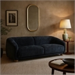 Oliver Loveseat with Round Sloped Arms- Soft Black Chenille 68 Inch