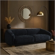 Oliver Loveseat with Round Sloped Arms- Soft Black Chenille 68 Inch