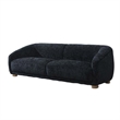 Oliver Sofa with Round Back Sloped Arms- Soft Black Chenille 88 Inch