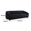 Oliver Sofa with Round Back Sloped Arms- Soft Black Chenille 88 Inch