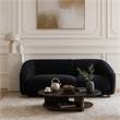 Oliver Sofa with Round Back Sloped Arms- Soft Black Chenille 88 Inch