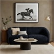 Oliver Sofa with Round Back Sloped Arms- Soft Black Chenille 88 Inch