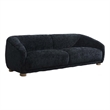 Oliver Sofa with Round Back Sloped Arms- Soft Black Chenille 88 Inch