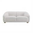Oliver Loveseat with Round Back Sloped Arms- Soft White Boucle 68 Inch