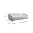 Oliver Loveseat with Round Back Sloped Arms- Soft White Boucle 68 Inch
