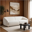 Oliver Loveseat with Round Back Sloped Arms- Soft White Boucle 68 Inch