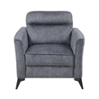 Teli Sofa Chair- Textured Dark Gray Microfiber- Black Metal Legs