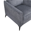 Teli Sofa Chair- Textured Dark Gray Microfiber- Black Metal Legs