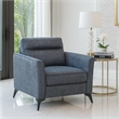 Teli Sofa Chair- Textured Dark Gray Microfiber- Black Metal Legs