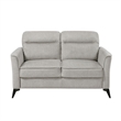 Teli Loveseat- Light Tan Brown Microfiber- Black Metal Legs- 57 Inch