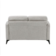 Teli Loveseat- Light Tan Brown Microfiber- Black Metal Legs- 57 Inch