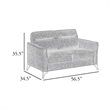 Teli Loveseat- Light Tan Brown Microfiber- Black Metal Legs- 57 Inch