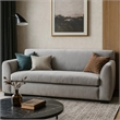 Sero Loveseat- Padded Bench Seat- Modern Light Gray Velvet 69 Inch