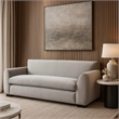 Sero Loveseat- Padded Bench Seat- Modern Light Gray Velvet 69 Inch