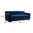 Sero Loveseat- Padded Bench Seat- Modern Royal Blue Velvet 69 Inch