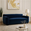 Sero Sofa- Padded Bench Style Seat- Modern Royal Blue Velvet 89 Inch