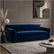 Sero Sofa- Padded Bench Style Seat- Modern Royal Blue Velvet 89 Inch