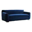 Sero Sofa- Padded Bench Style Seat- Modern Royal Blue Velvet 89 Inch