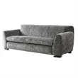 Sero Sofa- Padded Bench Style Seat- Modern Dark Gray Velvet 89 Inch