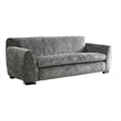 Sero Sofa- Padded Bench Style Seat- Modern Dark Gray Velvet 89 Inch