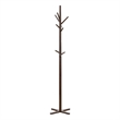 Jema 3 Tier Coat Rack- 9 Hanging Hooks- 70 Inch Dark Brown Solid Wood