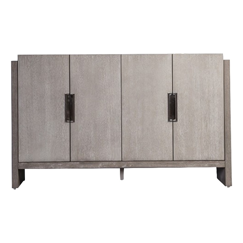 Gris Sideboard Server- 4 Doors w Metal Handles- 60 Inch Stone Gray