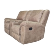 Jem Loveseat with Console- Light Brown Faux Leather- 77 Inch