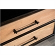 Lucas TV Stand Cabinet- Light Brown- Black Solid Wood- 72 Inch